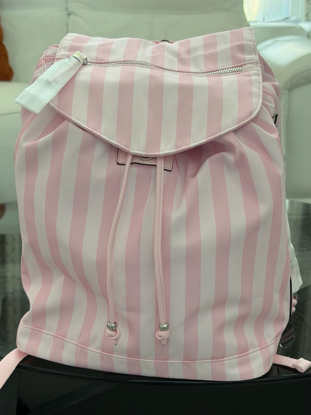 Victoria's Secret Flap Backpack Heritage Stripe Logo NWT SOLD OUT